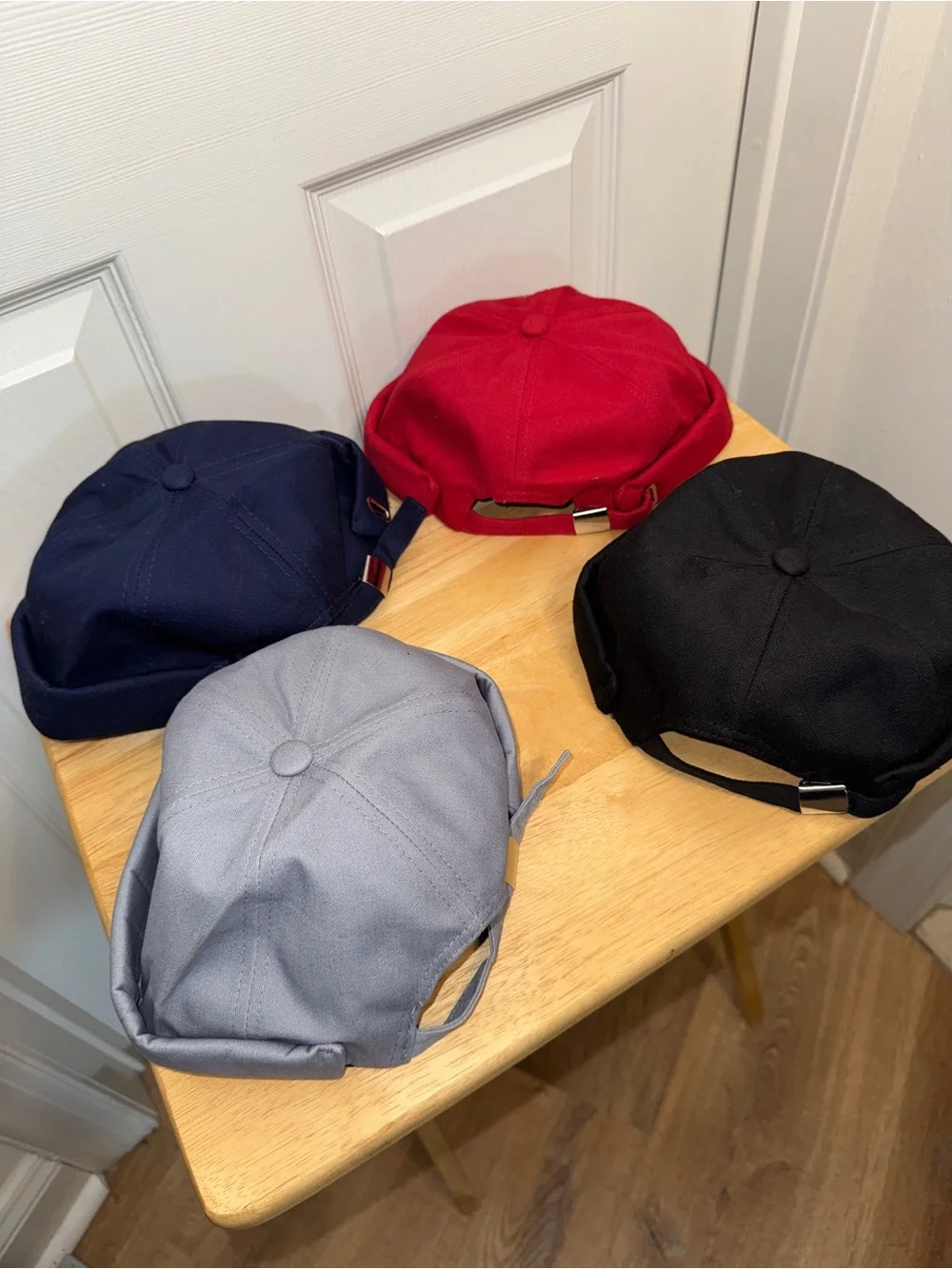 Cuffed Brimless Docker/Fisherman Hats - Gray, Navy, Black, Red